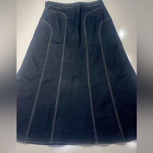 Elegant Denim Black A-Line Skirt with a subtle glitter shimmer 😍